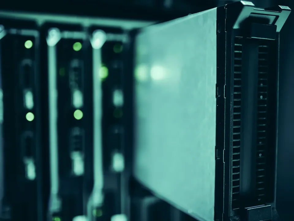 Server and storage hardware in a data-centre rack